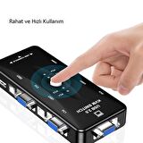 TechTic 4 Port Usb Kvm Switch Çoklayıcı 4pc Tek Monitör Kasa Çoğaltıcı
