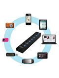 Alfalink 7 Port Adaptörlü Usb Hub Çoklayıcı USB 3.0 On Off Tuşlu