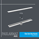 AQUA ZONE 50 CM KLASİK SERİ DÜZ IZGARA PASLANMAZ ÇELİK DUŞ KANALI 1001-10050 201-1