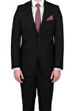 Gabardin Mono Yaka Astarlı 6 Drop Comfort Fit Rahat Kesim Takım Elbise 1001190010 Siyah