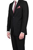 Gabardin Mono Yaka Astarlı 6 Drop Comfort Fit Rahat Kesim Takım Elbise 1001190010 Siyah