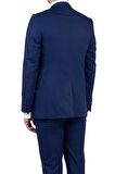 Desenli Armürlü Mono Yaka Astarlı Yelekli 6 Drop Slim Fit Dar Kesim Smokin Damatlık 1001190150 Lacivert