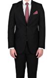 Gabardin Mono Yaka Astarlı 4 Drop Comfort Fit Rahat Kesim Takım Elbise 1001195009 Siyah