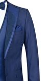 Gabardin Mono Yaka Astarlı Yelekli 6 Drop Slim Fit Dar Kesim Smokin Damatlık 1001195166 Lacivert