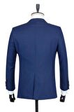 Gabardin Mono Yaka Astarlı Yelekli 6 Drop Slim Fit Dar Kesim Smokin Damatlık 1001195166 Lacivert