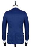 Desenli Armürlü Mono Yaka Astarlı Yelekli 6 Drop Slim Fit Dar Kesim Smokin Damatlık 1001195219 Lacivert