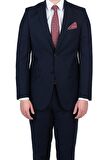 Gabardin Mono Yaka Astarlı 8 Drop Comfort Fit Rahat Kesim Takım Elbise 1001200006 Lacivert