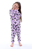 Kuromi Desenli Kız Çocuk Pijama Takımı Lila 3-8 Yaş