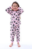 Kuromi Desenli Kız Çocuk Pijama Takımı Lila 3-8 Yaş