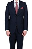 Gabardin Mono Yaka Astarlı 4 Drop Comfort Fit Rahat Kesim Takım Elbise 1001220009 Lacivert