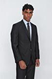 Gabardin Mono Yaka Astarlı 6 Drop Comfort Fit Rahat Kesim Takım Elbise 1001220010 Siyah