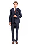 Gabardin Kırlangıç Yaka Astarlı 6 Drop Slim Fit Dar Kesim Takım Elbise 1001220011 Lacivert