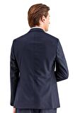 Gabardin Kırlangıç Yaka Astarlı 6 Drop Slim Fit Dar Kesim Takım Elbise 1001220011 Lacivert