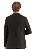Gabardin Kırlangıç Yaka Astarlı 6 Drop Slim Fit Dar Kesim Takım Elbise 1001225011 Siyah