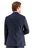 Gabardin Kırlangıç Yaka Astarlı 6 Drop Slim Fit Dar Kesim Takım Elbise 1001225011 Lacivert