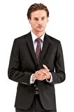 Gabardin Kırlangıç Yaka Astarlı 6 Drop Slim Fit Dar Kesim Basic Takım Elbise 1001230011 Siyah