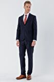 Gabardin Kırlangıç Yaka Astarlı 6 Drop Slim Fit Dar Kesim Basic Takım Elbise 1001235011 Lacivert