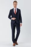 Gabardin Kırlangıç Yaka Astarlı 6 Drop Slim Fit Dar Kesim Basic Takım Elbise 1001235011 Lacivert