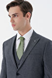 Desenli Kırlangıç Yaka Yelekli 6 Drop Slim Fit Dar Kesim Klasik Takım Elbise 1001235159 Koyu Lacivert