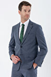 Desenli Mono Yaka 6 Drop Comfort Fit Rahat Kesim Klasik Takım Elbise 1001235163 Lacivert