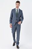 Desenli Mono Yaka 6 Drop Comfort Fit Rahat Kesim Klasik Takım Elbise 1001235163 Lacivert