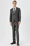Koyu Haki Mono Yaka Tek Yırtmaç 4 Drop Comfort Fit Rahat Kesim Klasik Takım Elbise 1001235167