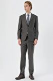 Koyu Haki Mono Yaka Tek Yırtmaç 4 Drop Comfort Fit Rahat Kesim Klasik Takım Elbise 1001235167