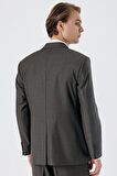 Koyu Haki Mono Yaka Tek Yırtmaç 4 Drop Comfort Fit Rahat Kesim Klasik Takım Elbise 1001235167