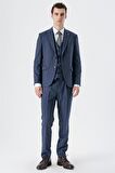 Kırlangıç Yaka Yelekli 6 Drop Slim Fit Dar Kesim Klasik Takım Elbise 1001235168 Koyu Lacivert