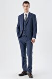 Kırlangıç Yaka Yelekli 6 Drop Slim Fit Dar Kesim Klasik Takım Elbise 1001235168 Koyu Lacivert