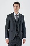 Kırlangıç Yaka Yelekli 6 Drop Slim Fit Dar Kesim Klasik Takım Elbise 1001235168 Lacivert