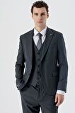 Kırlangıç Yaka Yelekli 6 Drop Slim Fit Dar Kesim Klasik Takım Elbise 1001235168 Lacivert