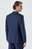 Çizgili Mono Yaka Yünlü Likralı 6 Drop Comfort Rahat Kesim Klasik Takım Elbise 1001235169 Lacivert