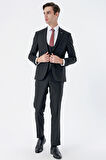 Mono Yaka Astarlı Yelekli 6 Drop Slim Fit Dar Kesim Basic Takım Elbise 1001235186 Siyah