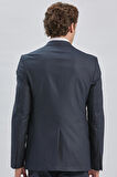 Lacivert Gabardin Mono Yaka 8 Drop Comfort Fit Rahat Kesim Basic Takım Elbise 1001240006
