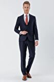 Lacivert Gabardin Kırlangıç Yaka 6 Drop Slim Fit Dar Kesim Basic Takım Elbise 1001240011