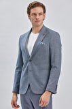 Koyu Lacivert Kırlangıç Yaka Pamuklu Keten 6 Drop Slim Fit Dar Kesim Klasik Takım Elbise 1001240103