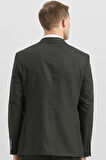Siyah Desenli Armürlü Kırlangıç Yaka Likralı 6 Drop Slim Fit Takım Elbise 1001240172