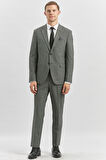 Siyah Desenli Mono Yaka Astarlı 6 Drop Slim Fit Dar Kesim Takım Elbise 1001240174