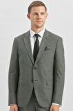 Siyah Desenli Mono Yaka Astarlı 6 Drop Slim Fit Dar Kesim Takım Elbise 1001240174