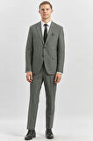 Siyah Desenli Mono Yaka Astarlı 6 Drop Slim Fit Dar Kesim Takım Elbise 1001240174