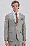 Gri Çizgili Kırlangıç Yaka Astarlı 6 Drop Slim Fit Dar Kesim Takım Elbise 1001240175