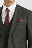 Siyah Kırlangıç Yaka Astarlı Yelekli 6 Drop Slim Fit Dar Kesim Klasik Takım Elbise 1001240179