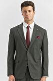 Siyah Kendinden Mono Yaka 2 Düğme 4 Drop Comfort Fit Classic Takım Elbise 1001240181