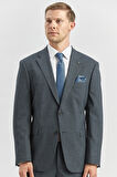 Koyu Lacivert Kendinden Mono Yaka 2 Düğme 4 Drop Comfort Fit Classic Takım Elbise 1001240182