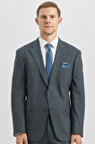 Koyu Lacivert Kendinden Mono Yaka 2 Düğme 4 Drop Comfort Fit Classic Takım Elbise 1001240182