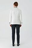 Açık Krem Çıkarılabilir Kırlangıç Yaka Likralı 6 Drop Slim Fit Smokin Damatlık 1001240204