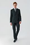 Kırlangıç Yaka Kruvaze Likralı 6 Drop Slim Fit Dar Kesim Casual Takım Elbise 1001240266