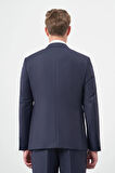 Lacivert Düz Gabardin Mono Yaka Tam Astar Çift Yırtmaç 2 Düğme 6 Drop Comfort Fit Classic Takım Elbise 1001245171