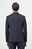 Koyu Lacivert Bez Ayağı Kılıç Yaka Tam Astar Esnek 6 Drop Slim Fit Classic Takım Elbise 1001245172